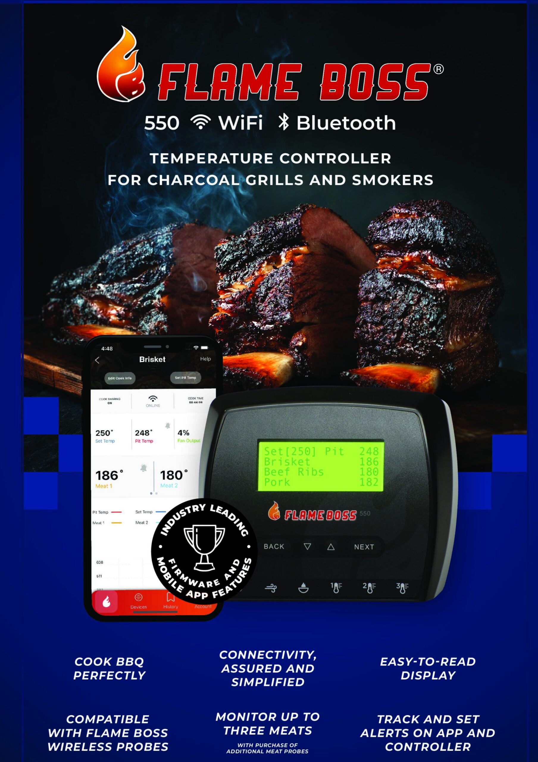 Flame Boss 550-WiFi/Bluetooth Kamado Smoker Controller Kit - Image 2